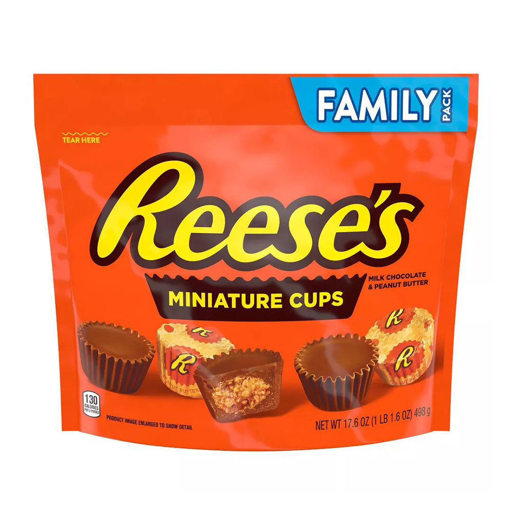 Hersheys Reeses Miniatures Milk Chocolate Peanut Butter Cups Candy, 17.6 Oz